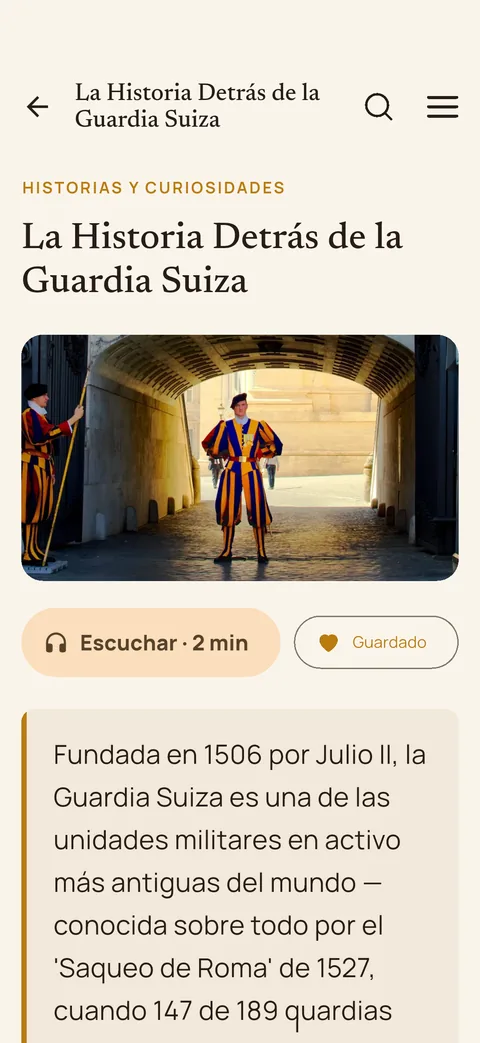 Una historia del Vaticano en la app