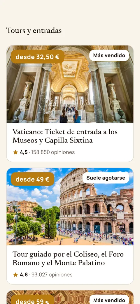 Tours del Vaticano en la app