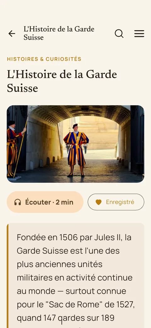 Une histoire du Vatican dans l'appli