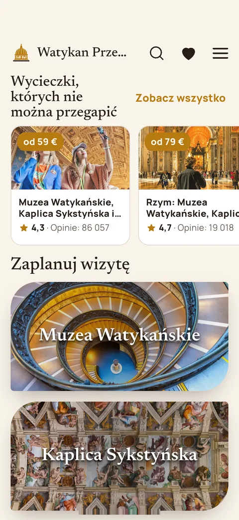 Pierwszy ekran aplikacji