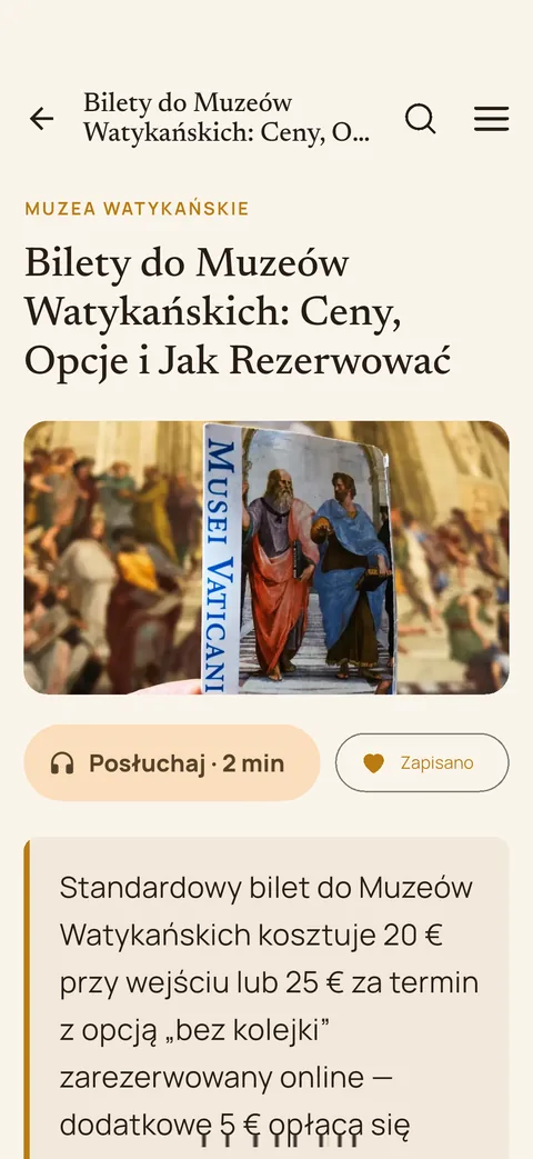 Bilety do Muzeów Watykańskich w aplikacji