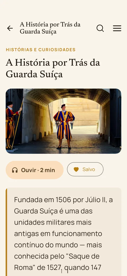 Uma história do Vaticano na app