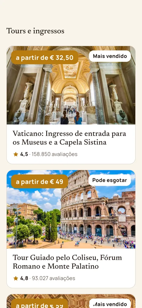 Tours do Vaticano na app